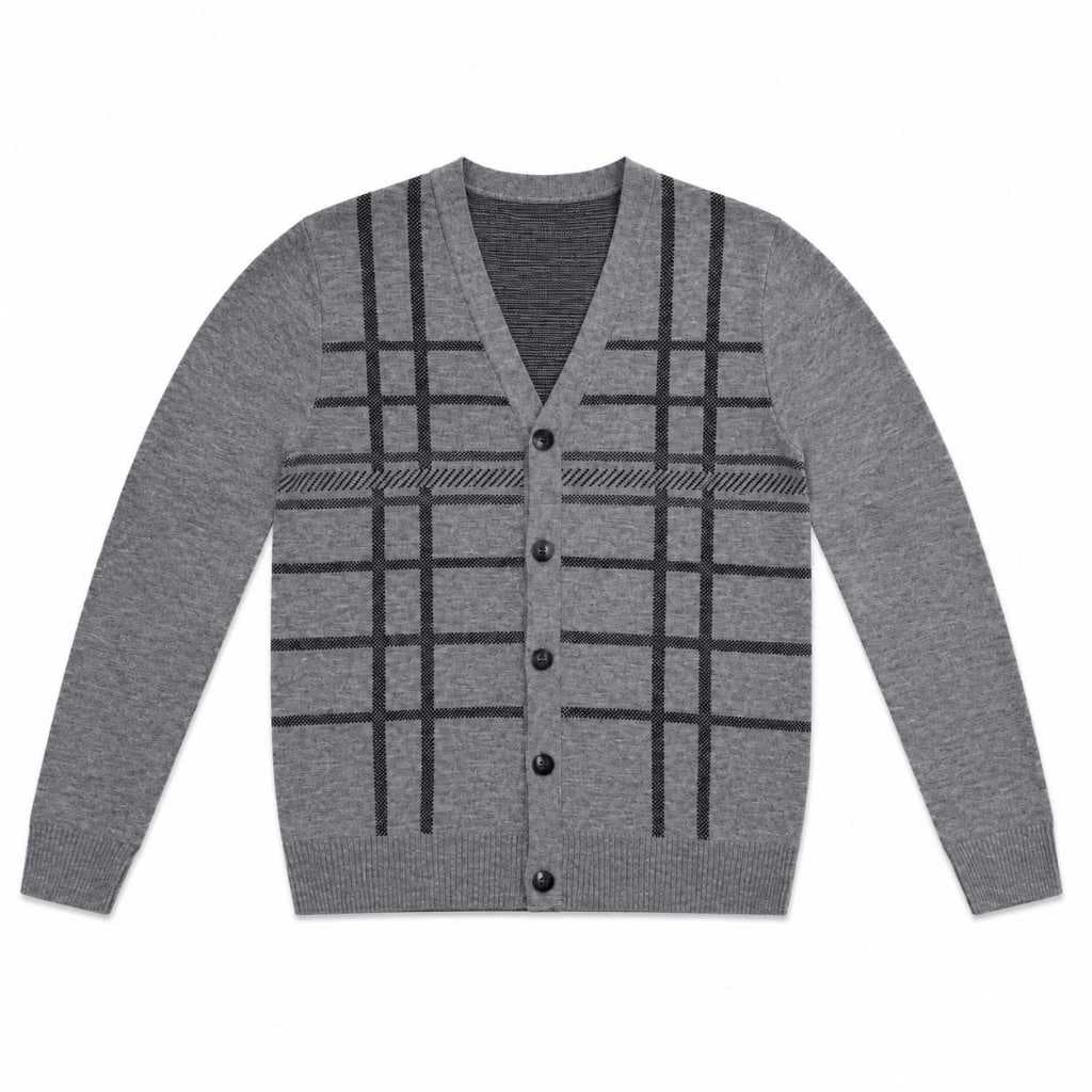 Cardigan Masculino Tricô Casaco Com Botão Tricot Sueter Com Manga Longa Lã Blusa Social Gola V