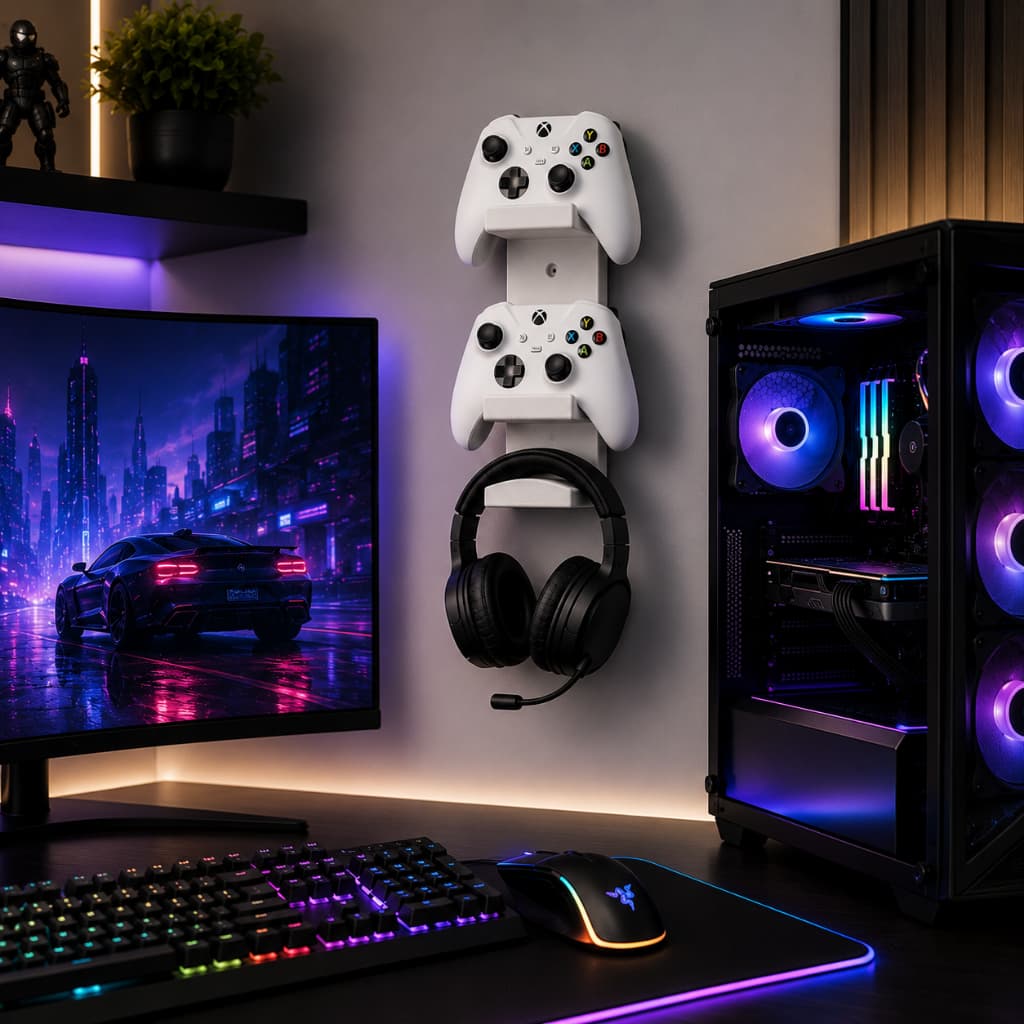 Suporte De Parede Para Contrele De Video Game Ps5 Xbox One Organize seu Setup e Cuide dos Seus Controles