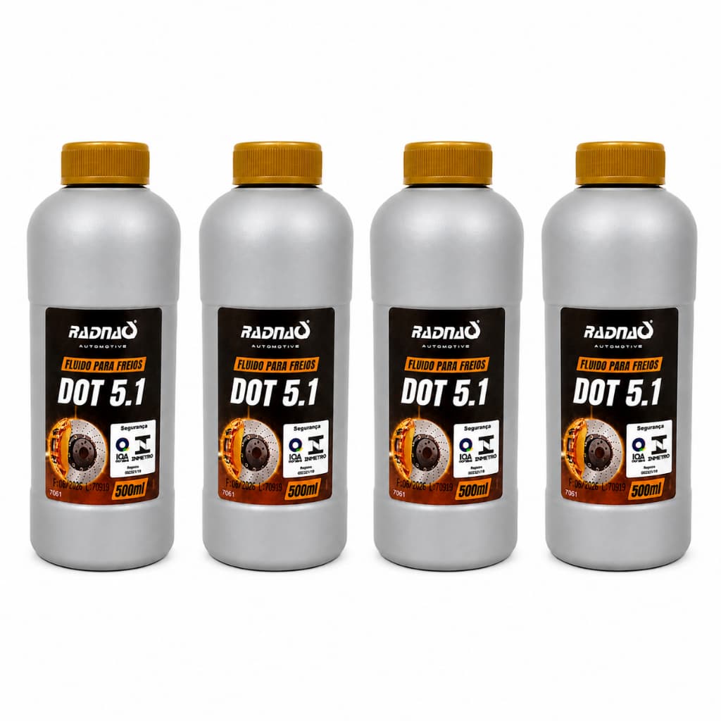 KIT 4 Óleo Fluido Freio Radnaq Dot5.1 500ml Brake Fluid