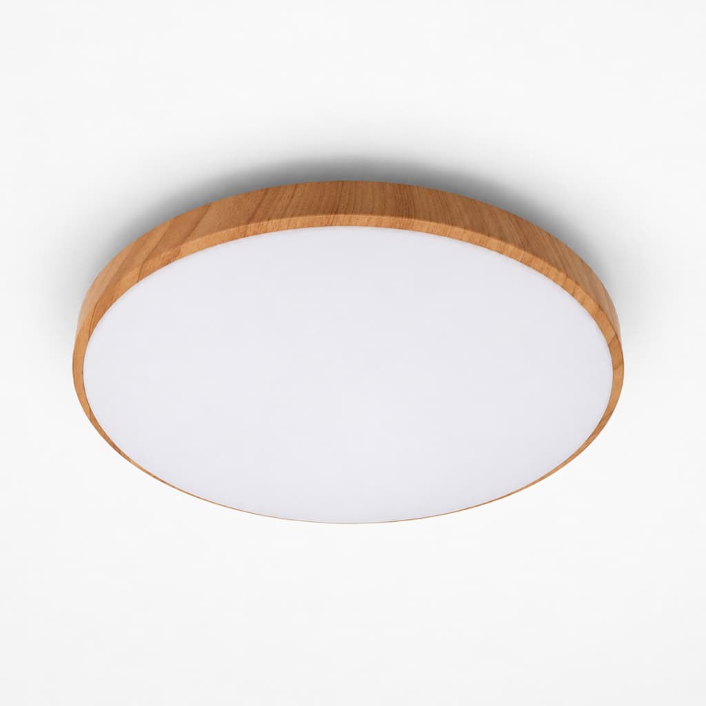Plafon Led Moderno sobrepor 20w Redondo 3000k (Quente) 4000k (Neutra) 6500k (Frio) 26cm Tipo Orbital - Madeira
