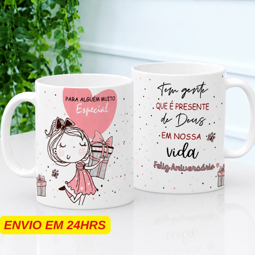 Caneca Presente de Aniversário Pessoa Especial 325ML Presente Amiga Presente Irmã Presente Namorada Porcelana