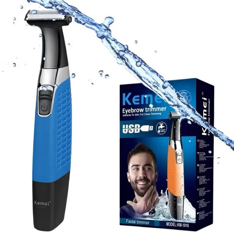 Kemei KM-1910 | Barbeador Elétrico Recarregável, USB, 60min Resistente a água Depilador Intimo