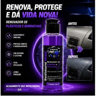 Revitalizador De Plástico Automotivo Carro E Moto Restaurador De Borracha Proteção UV Restaura Plásticos Ressecados Cone