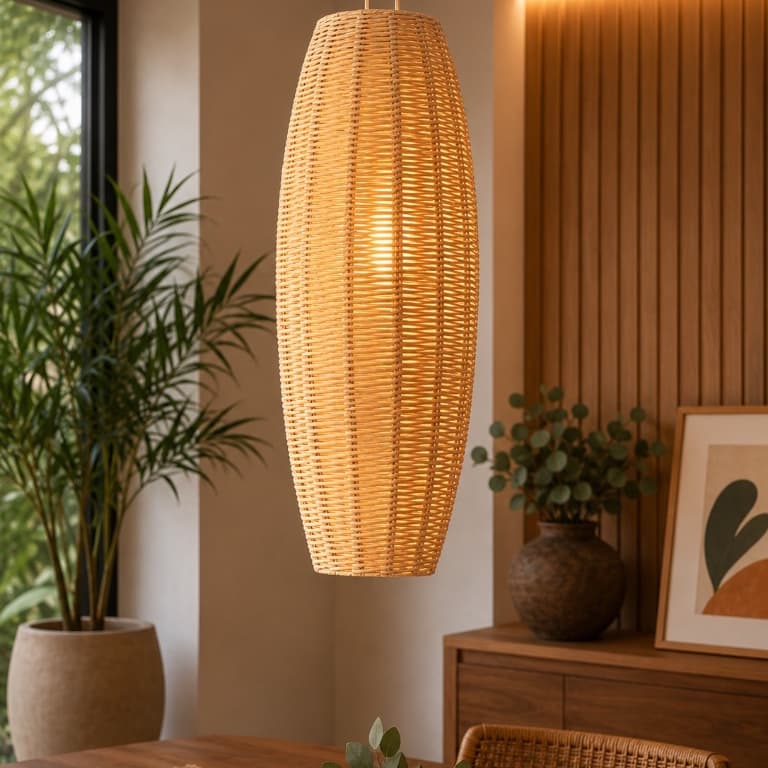 Pendente Lustre Bala G de Palha de Milho Artesanal Luminária Decorativa Boho Rústica (cod:579)