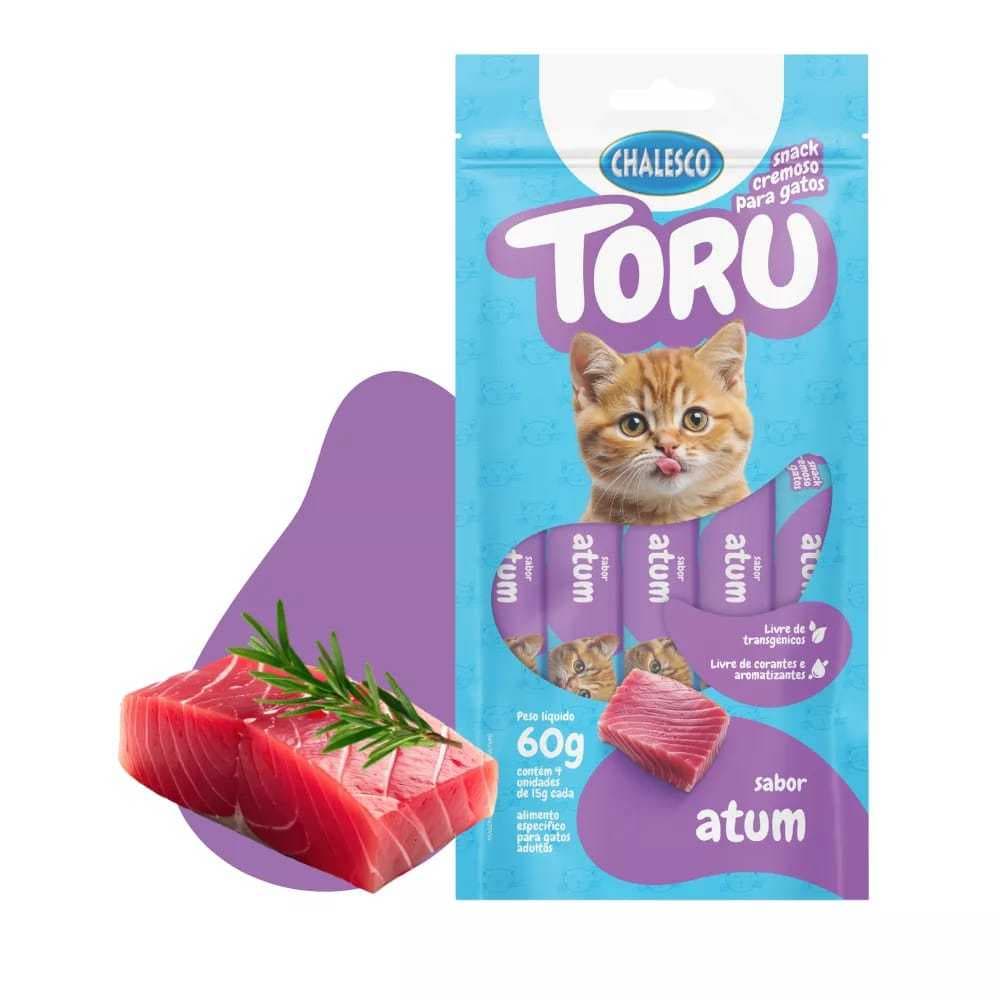 Petisco Cremoso para Gatos Toru Frango Atum Salmão 4x15g Sachê Premium Inaba Ciao