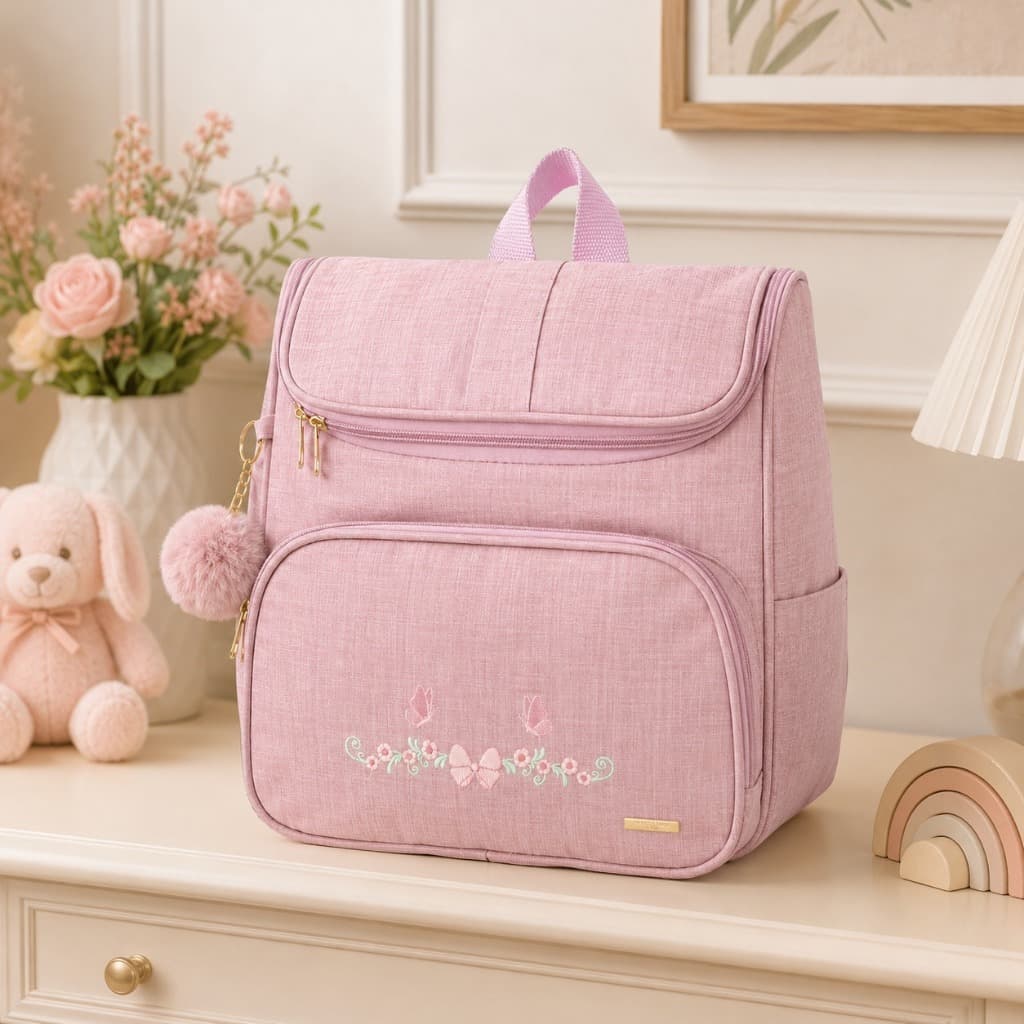Bolsa Mochila Maternidade Passeio Creche Escola Bebê Menino Menina Impermeável Mescla Multifunção