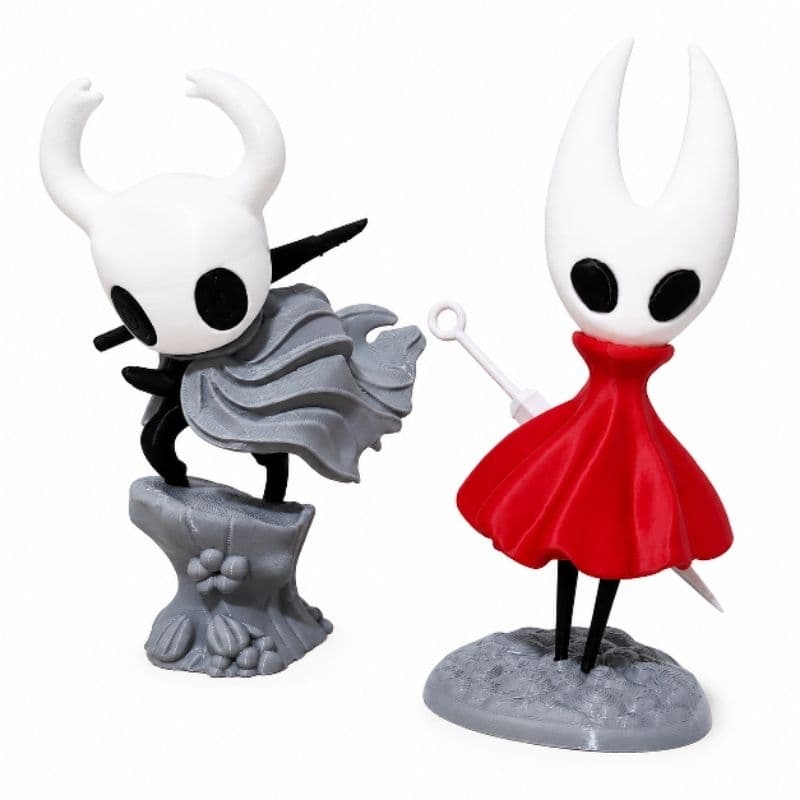 Miniatura Hollow Knight e Hornet Silksong 15cm Decorativa Colecionável Gamer Presente Geek Suporte PS5