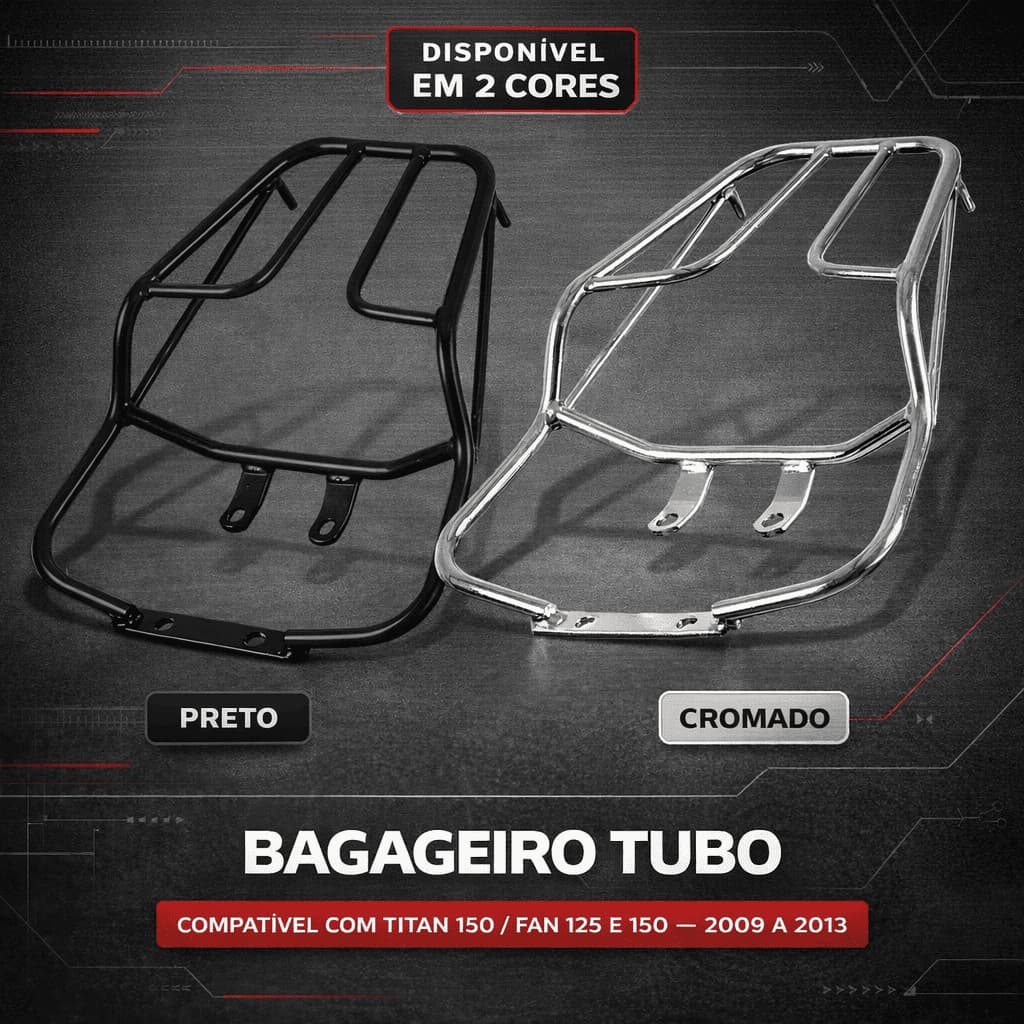 Suporte Baú Moto Titan 150 Fan 125/150 2009 A 2013 Bagageiro Reforçado Aço