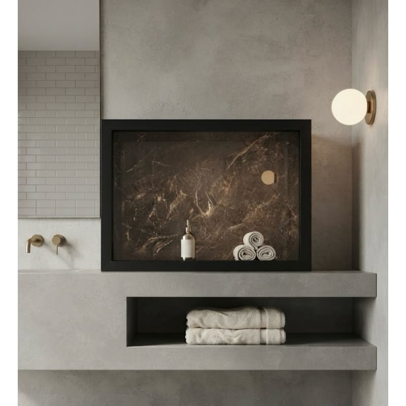 Nicho de Porcelanato 40x30 para banheiro de luxo com acabamento premium
