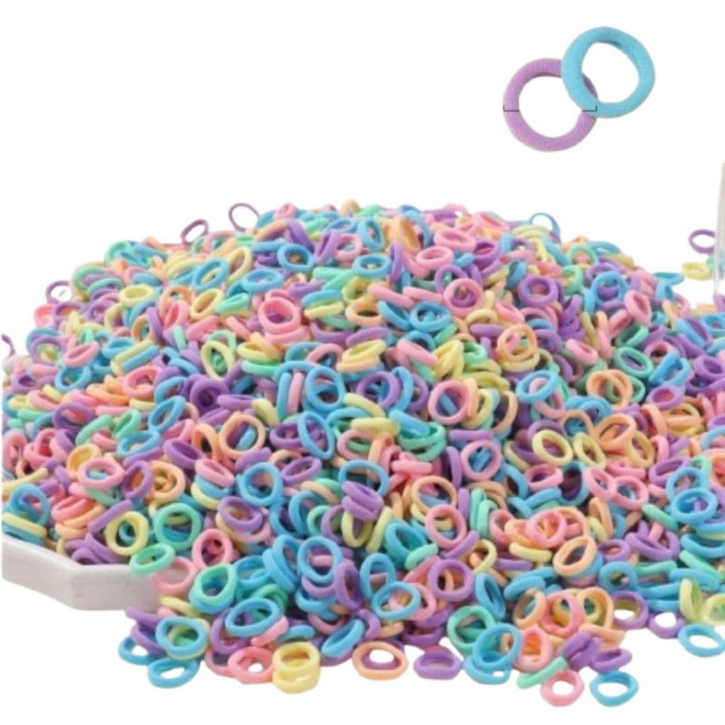 KIT 100 Peças Mini Rabicó Xuxinha De Cabelo Meia De Seda