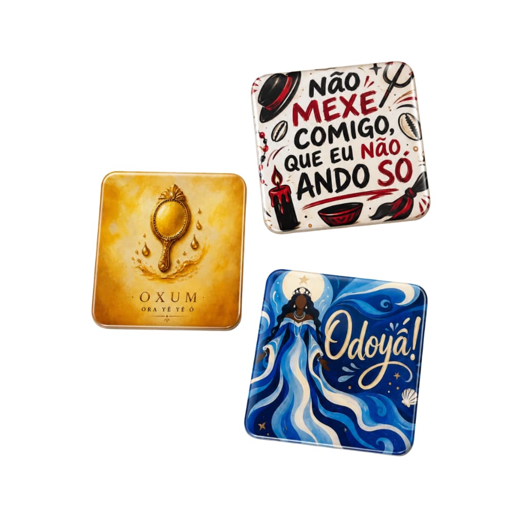 Imãs Religiosos de Geladeira 5x5cm - Presentes/Lembrancinhas Afetivas Premium Alta Qualidade e Construção