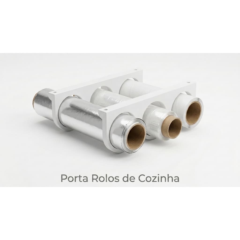 Conjunto de Suporte Organizador de Rolos Multiuso de Parede Armário Cozinha