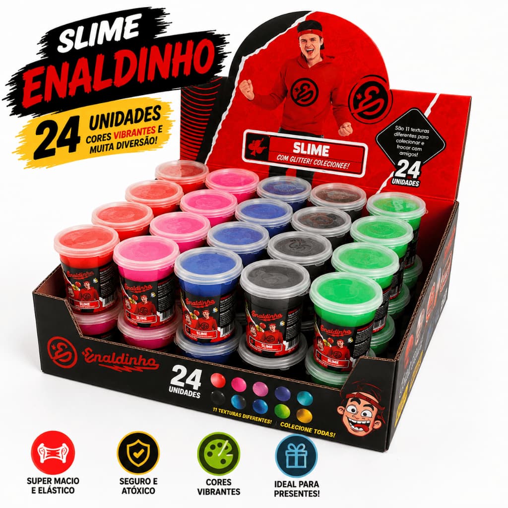 Última remessa!!! Slime  Enaldinho Youtuber com  bolinhas para colecionar - 24 UNIDADES