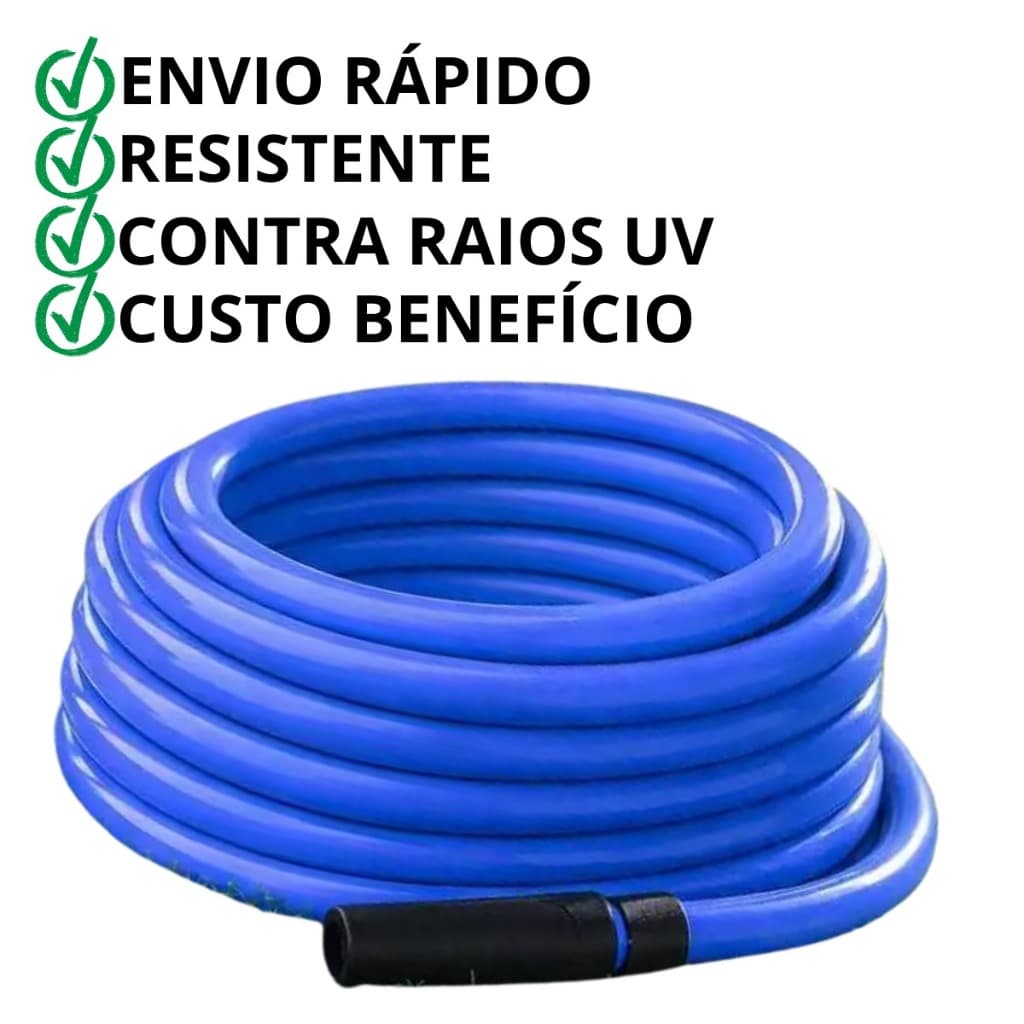 Mangueira Jardim 7/16 Reforçada Alta Resistência Flexível para Irrigação Lavagem 10 a 50 Metros