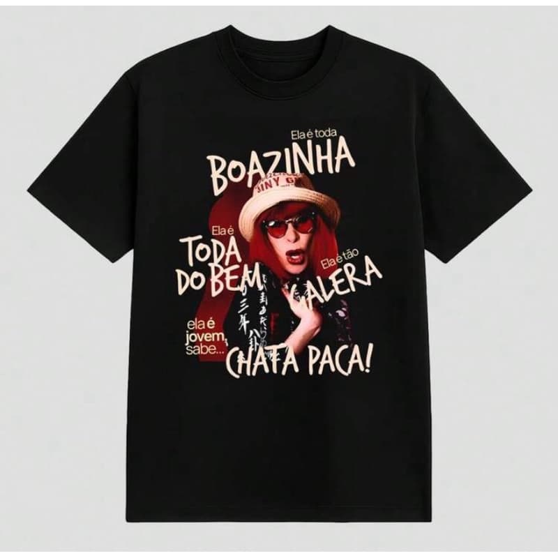 Camiseta Premium Rita Lee “Tão Boazinha Tão Galera” Feminina 100% Algodão Estampa Retrô Rock Pop Aesthetic