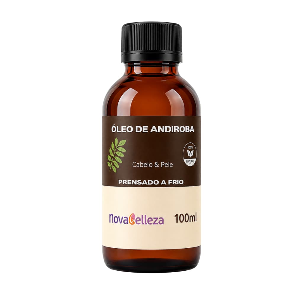 Óleo de Andiroba 100% Puro para Umectação Capilar e Hidratação da Pele 100ml Novabelleza