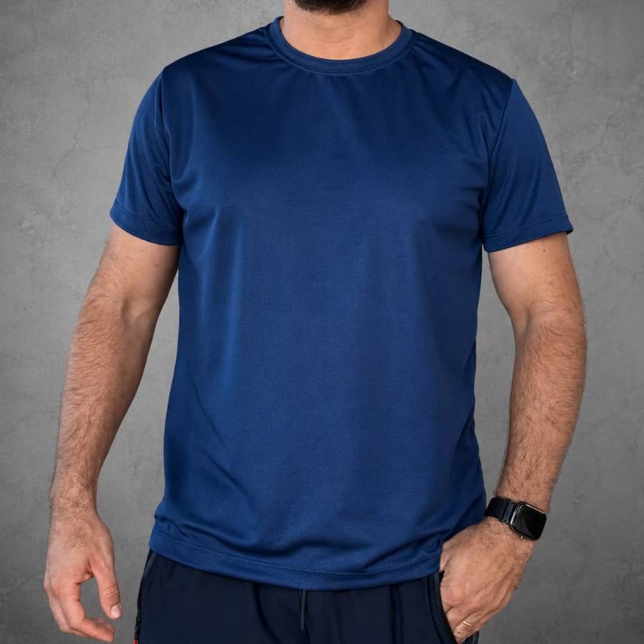 Camiseta Masculina Dry Fit Lisa Básica Academia Treino Crossfit  preta ou azul Tecido leve Colmeia Original Avve Wear