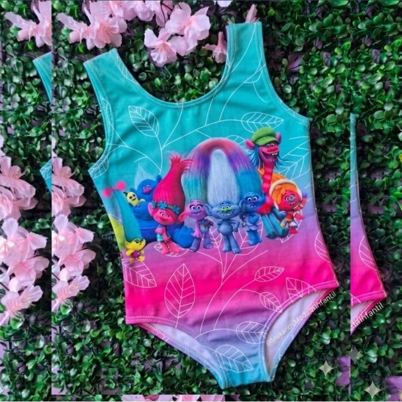 Body Infantil Trolls Moda Blogueirinha Maio Promoção Bory Modinha Festa Fantasia Temático