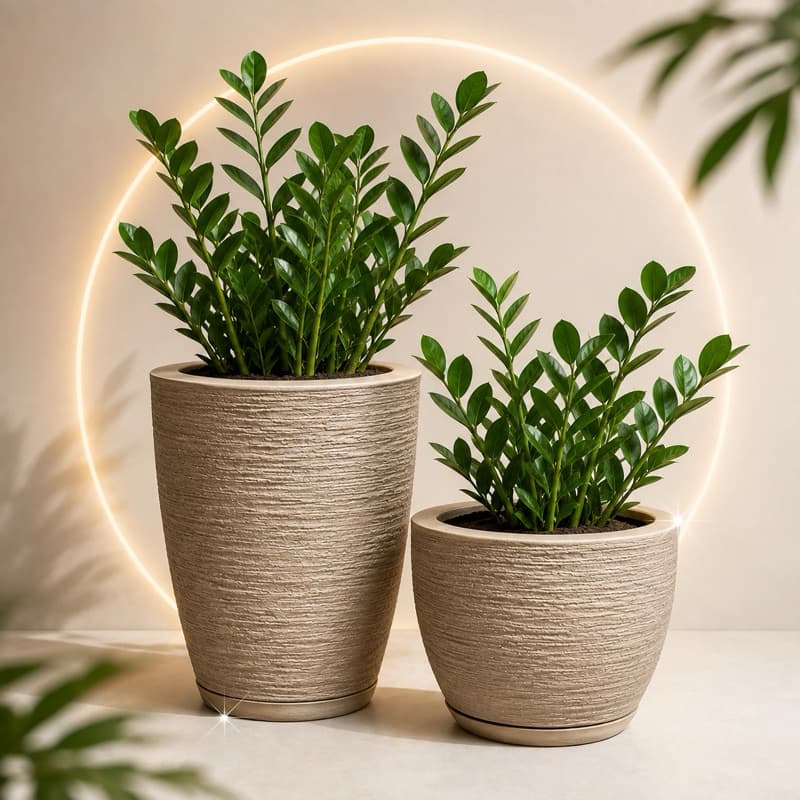 Vaso Decorativo Polietileno Vaso de Chão Kit 2 Vasos para Plantas Jardim Sala Varanda Hall Escritório