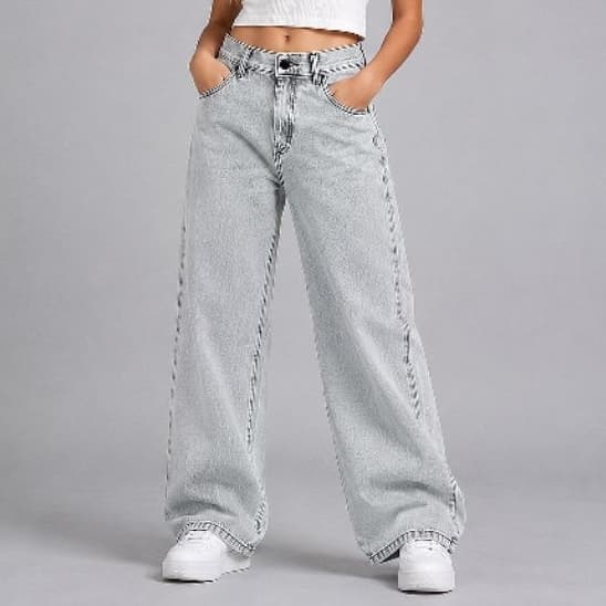 Calça Wide Leg Jeans Infantil Feminina- Tamanhos 12/14/16