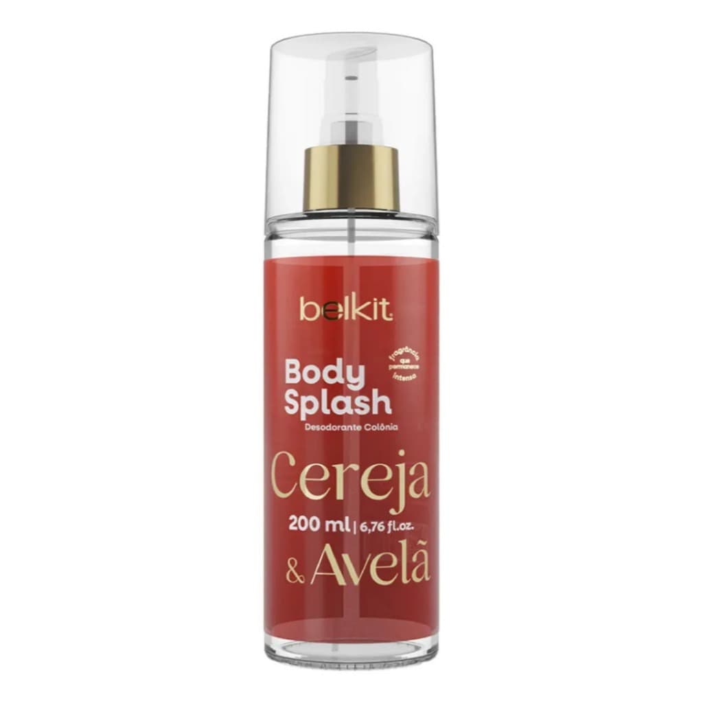 Body Splash Cereja e Avelã 200ml BELKIT | Alta Projeção | Alta fixação | Perfumaria Fina