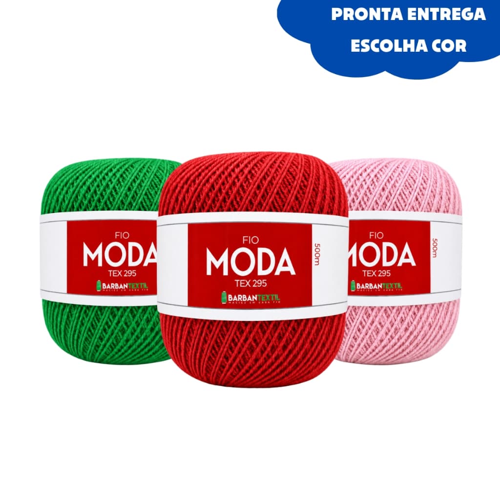 Fio Moda Barbantextil 150g 500m - Fio de Crochê Algodão 8/4 - 38 Cores | Crochê, Amigurumi, Tapetes