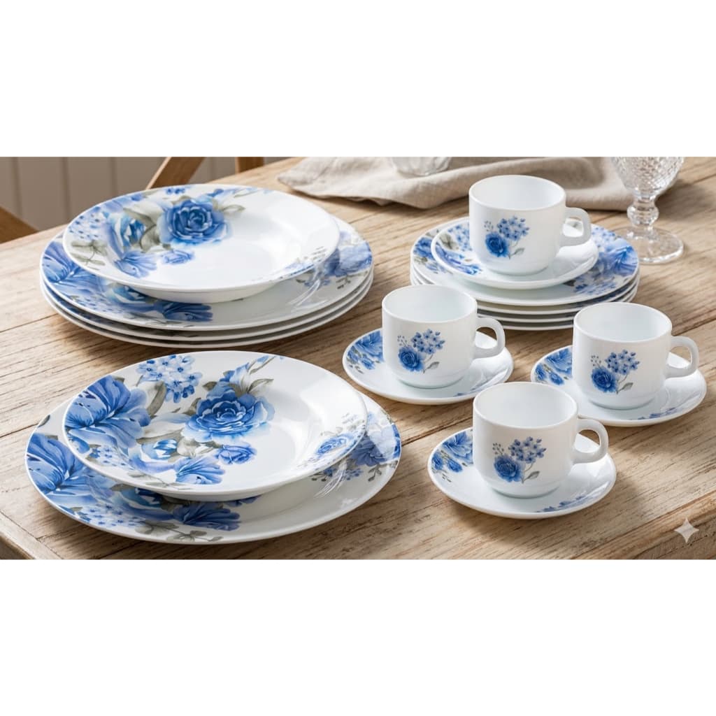 Aparelho De Jantar Haüskraft Recanto 20 Peças Opaline Floral