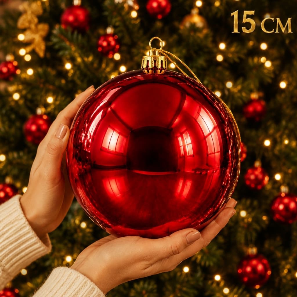 Bola De Natal Grande Bolinha 14cm Gigante Para Arvore Casa Luxo