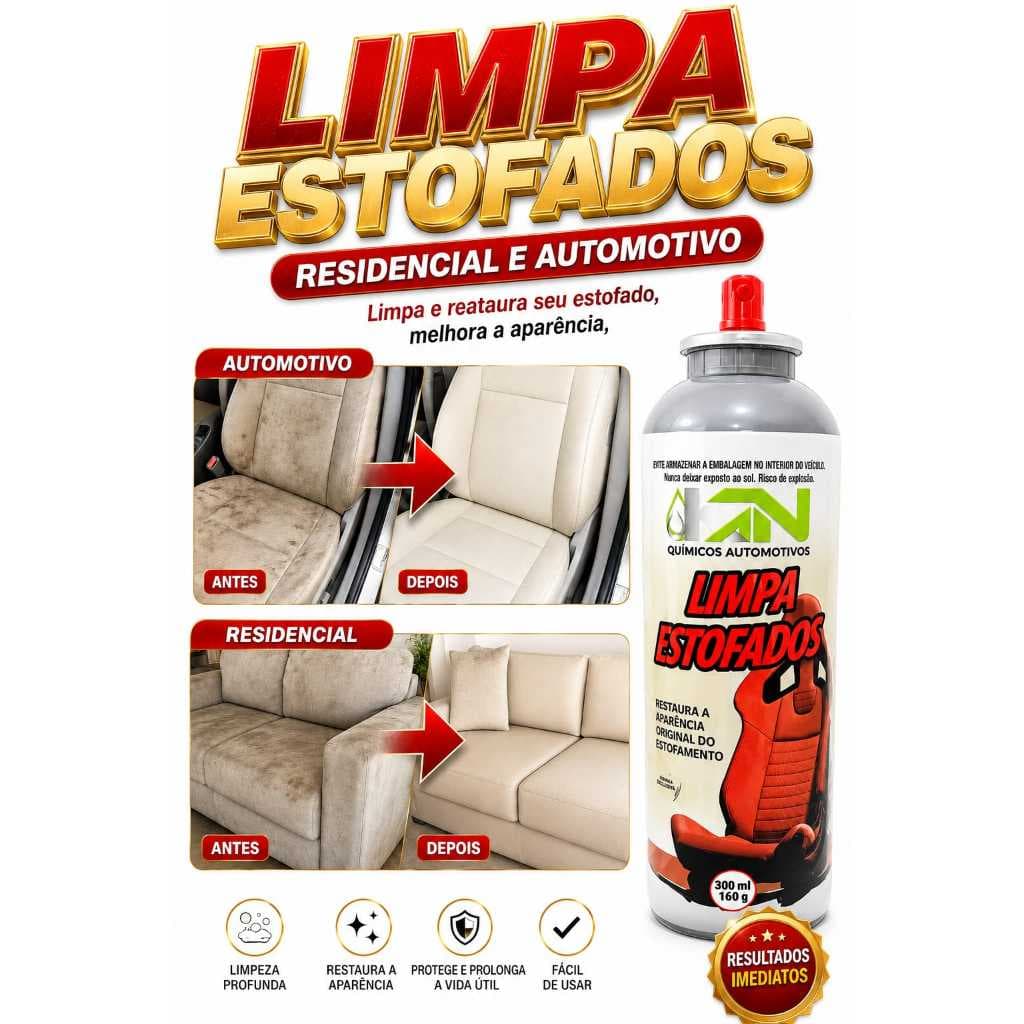 Limpa Estofados e Tecidos Residencial e Automotivo KN 300ML