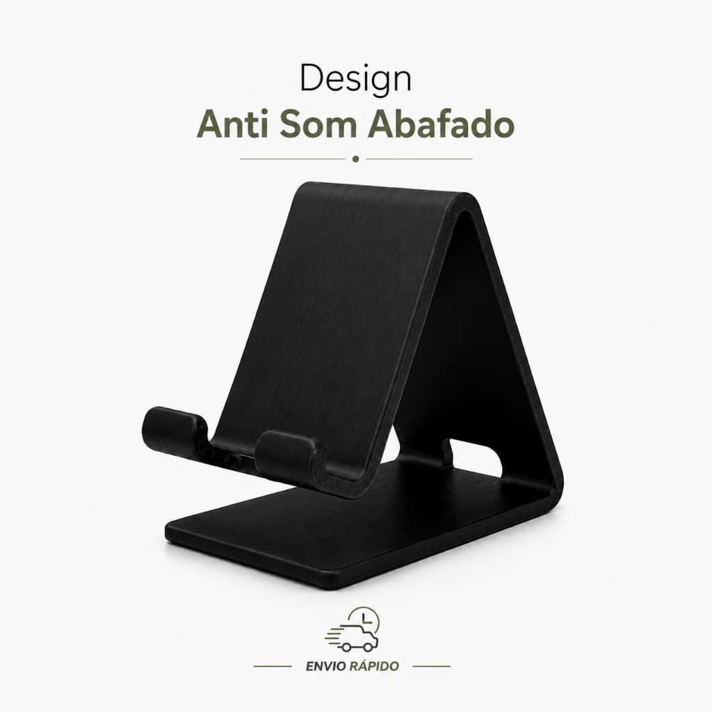Suporte para Celular Universal de Mesa com Saída de Áudio Frontal-  Não Abafa o Som