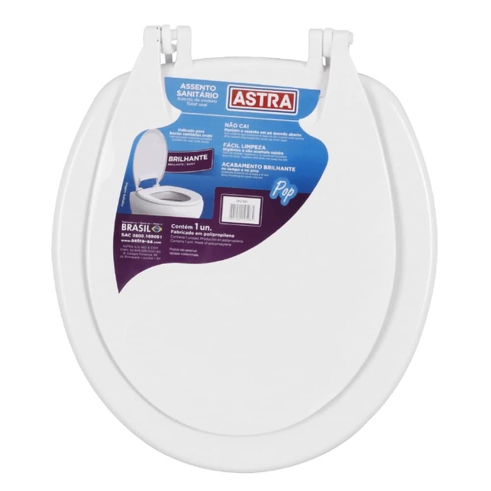 Assento Sanitário Oval Pop Astra Branco