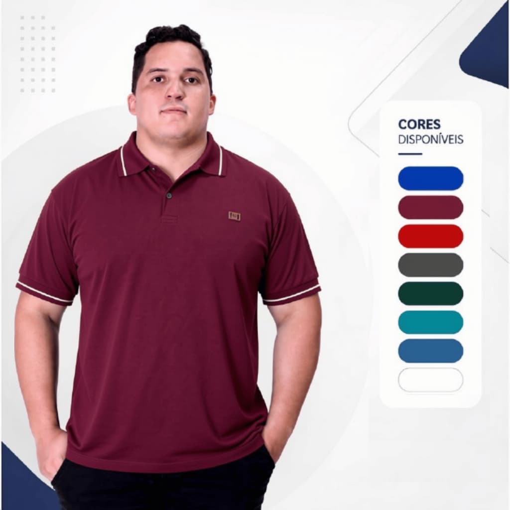 Camiseta Gola Polo Masculina Plus Size G1 G2 Camisa Maior Moda