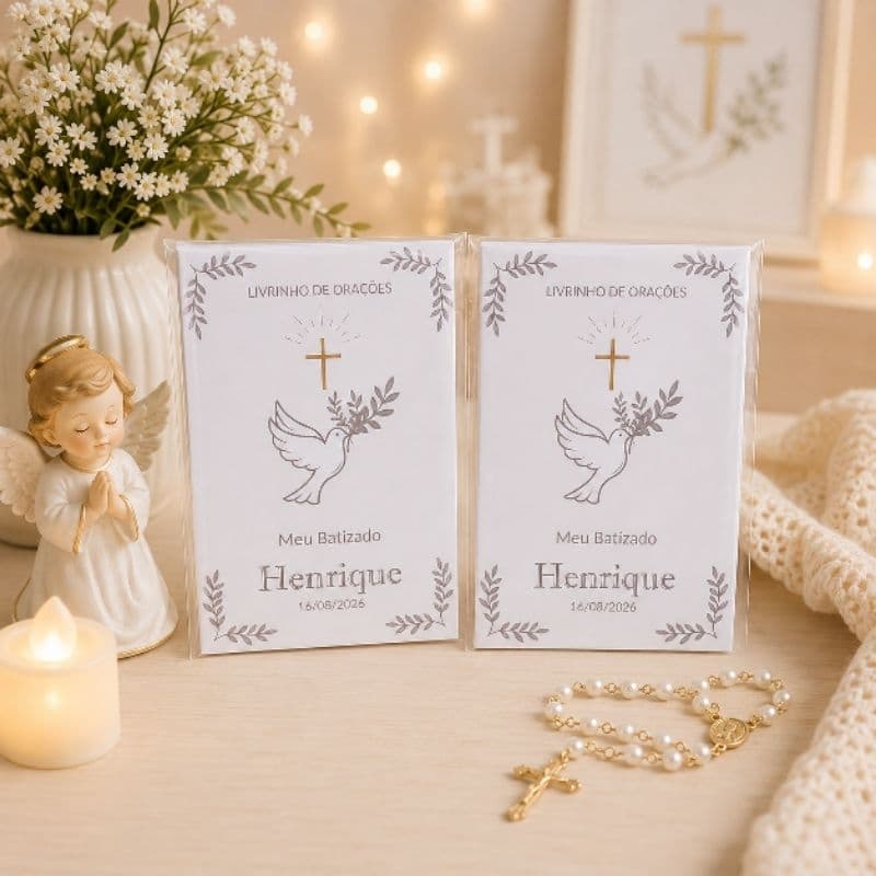 Kit Livrinho de Oração Batizado / Primeira Eucaristia / Lembrancinha Religiosa