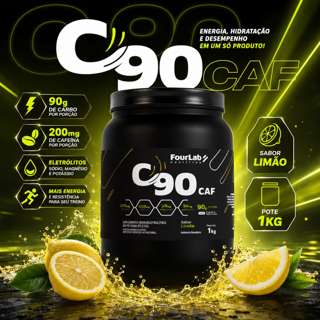 C90 Fourlab Carboidrato em Pó intratreino Alta performance e rendimento