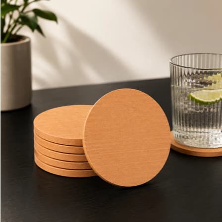 Kit 2 Bolacha Porta Copo MDF Cor Sortida