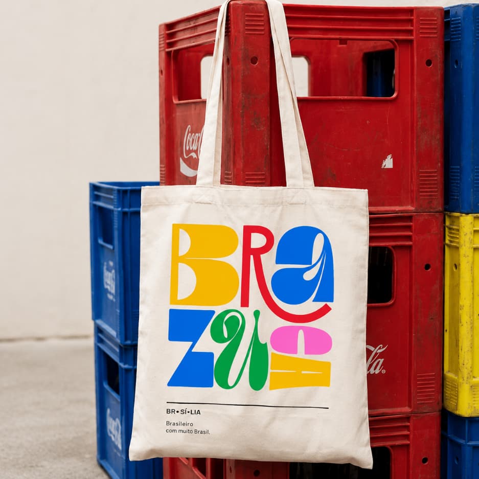 Bolsa Ecobag Personalizada Estampa do Brasil Copa  Sacola Ecológica 100% Algodão Cru-ENVIO RAPIDO