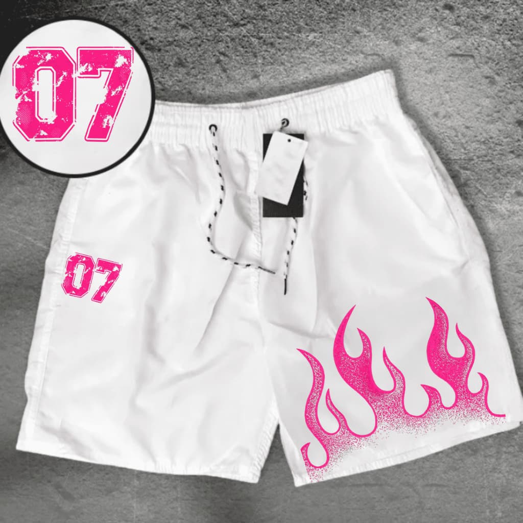 Short Tactel Elastano Masculino Premium Fire 07. Academia, Corrida, Esporte