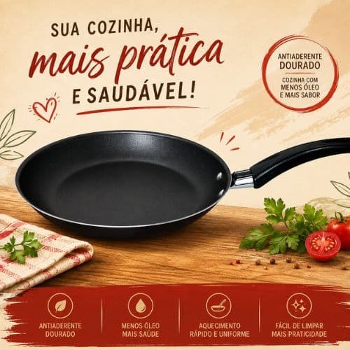 Frigideira Francesa 18cm Teflon Antiaderente Resistente Outlet