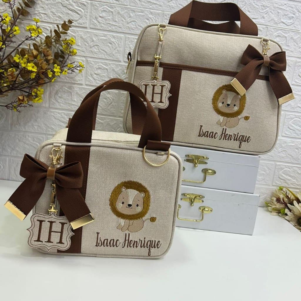 Kit Bolsa Maternidade Personalizada Nome Bebê P e G | Mala Maternidade Bordada Menino Menina | Bolsa Maternidade Barata