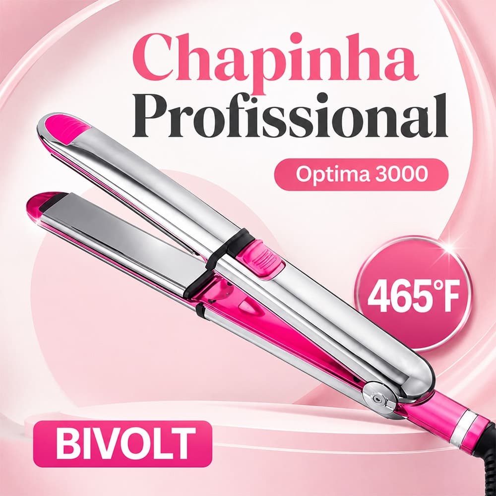 Chapinha Profissional Nano Titanium 465°F Bivolt 110V/220V Alisadora Modeladora de Cabelo