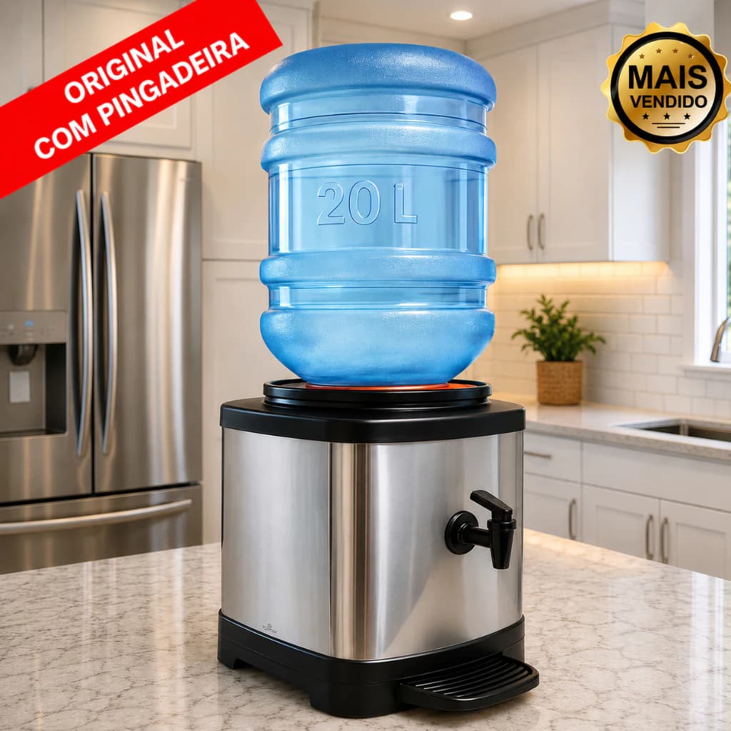 Suporte Galão Água 10L 20L Inox Com Cuba De Cerâmica Barro