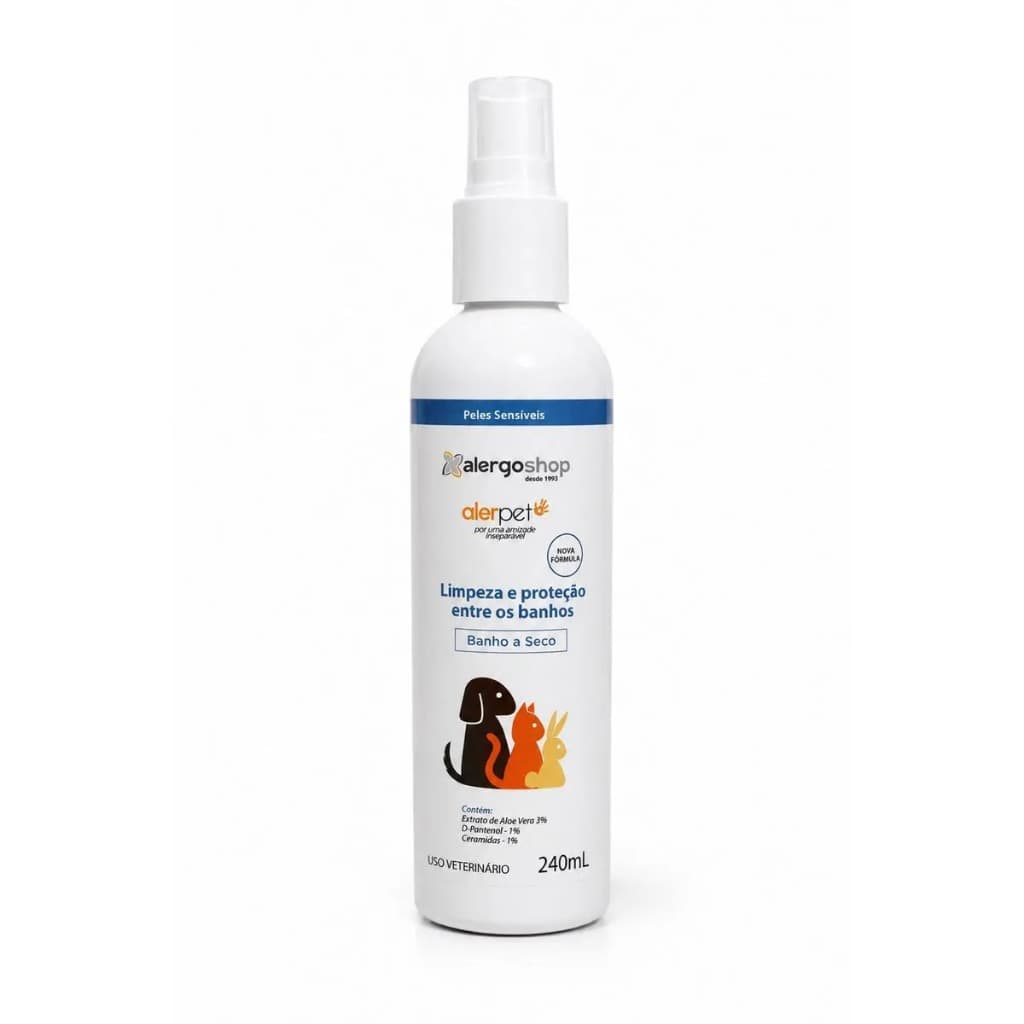 Banho a Seco Para Cães e Gatos 240ml AlerPet Alergoshop