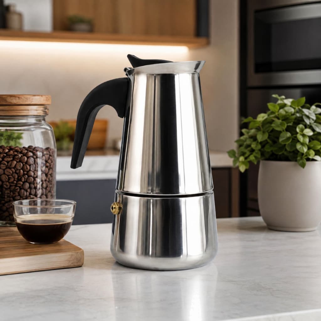 Cafeteira Tipo Italiana Inox para 6 xicaras
