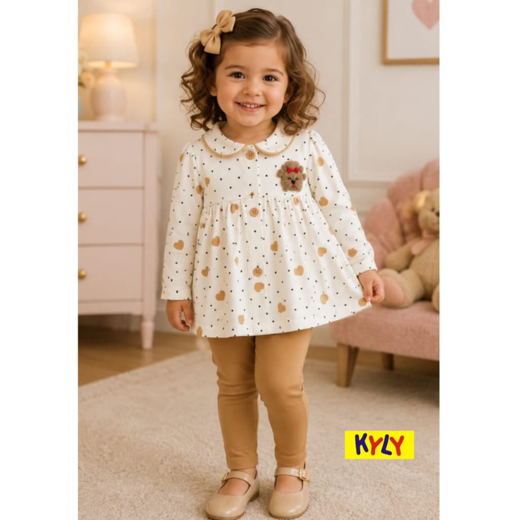 Conjunto infantil moletom flanelado menina Kyly Tamanhos 1 a 3 1001518