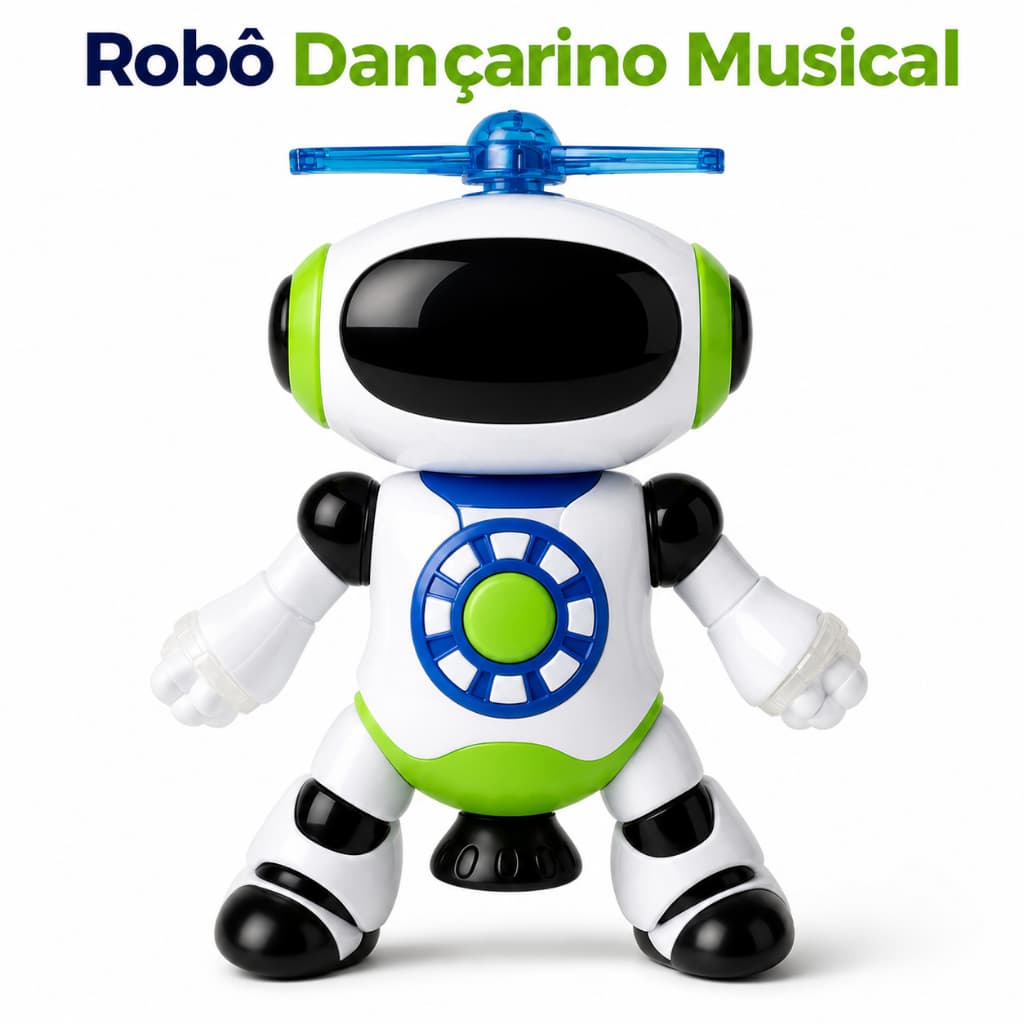 Robô Dançarino 3D Gira 360 Brinquedo Musical Led Dança Anda