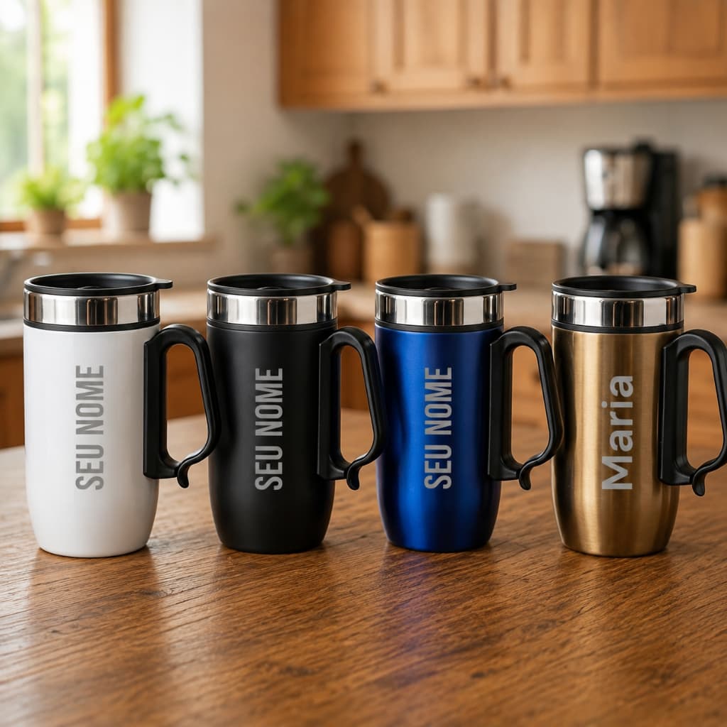 Caneca Térmica Personalizada com Nome 250ml Inox