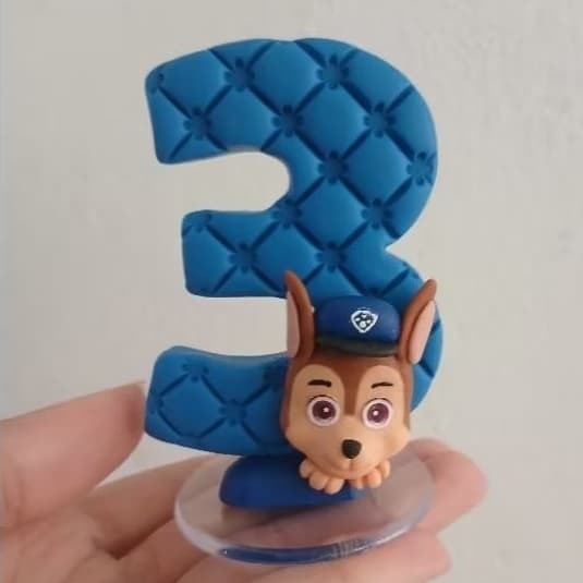 Vela de Biscuit Chase - Patrulha Canin - Topo de Bolo - Personalizados - Aniversário