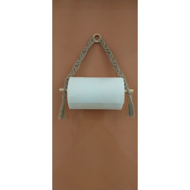 Suporte para Papel Toalha Artesanal em Macramé