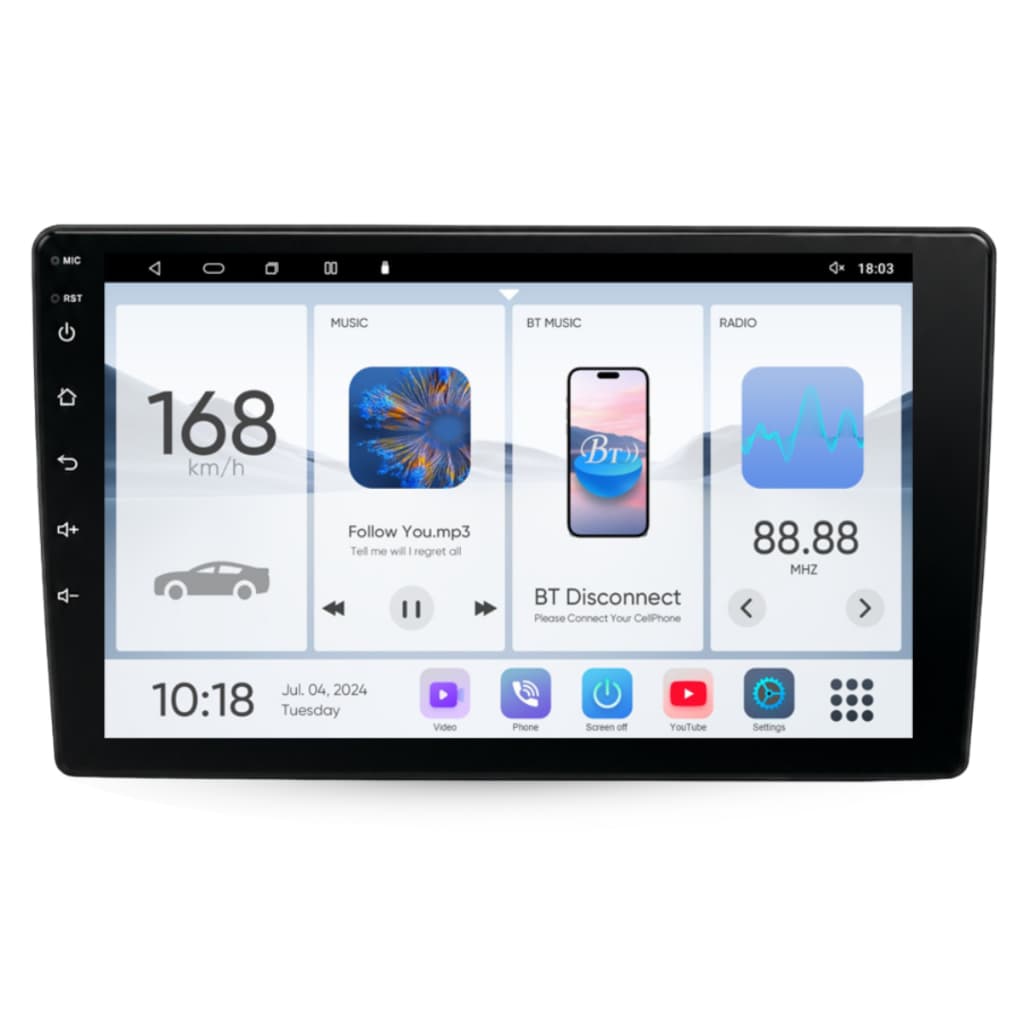 Central Multimidia Ultron Evo 9 Polegadas 2gb 32gb Quadcore Universal Android Auto Carplay Gps Wifi Bluetooth Usb