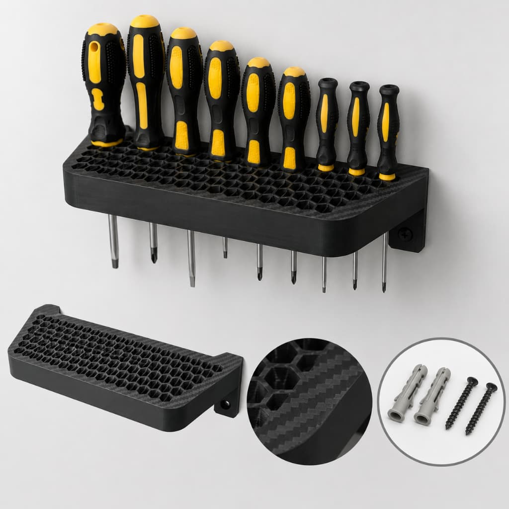 Suporte de Parede para Ferramentas LoopLabs Hexagonal Organizador para Chaves com Kit de Buchas Organizador